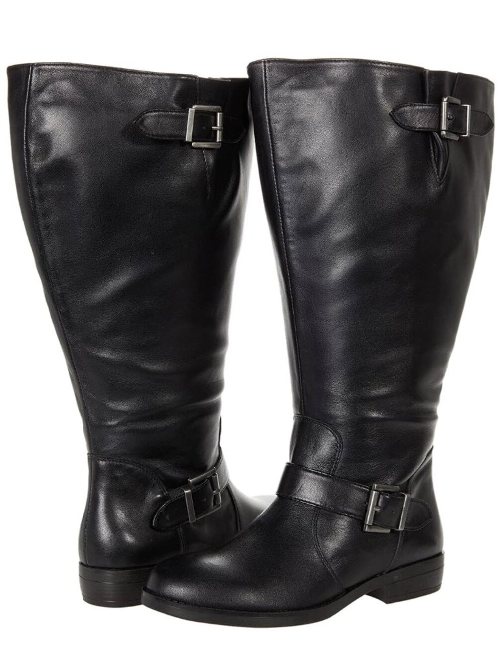 David Tate Boost Black Leather Wide Calf Boots - 8M - NWT